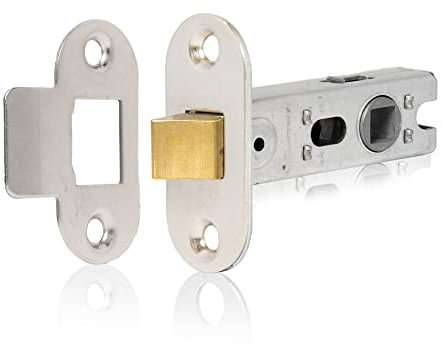 XFORT Nickel Plated Radius Tubular Latch, A 75mm Nickel Plated Tubular Latch for Internal Wooden Doors.