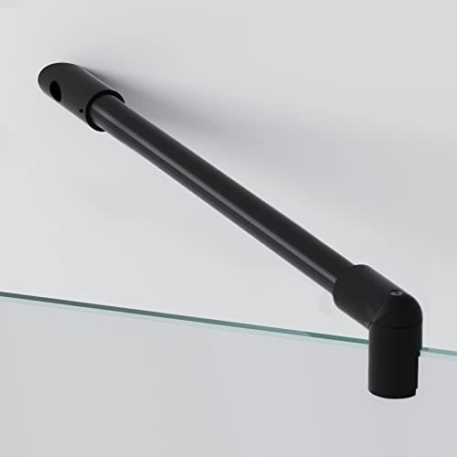 Stabilisationsstange Dusche schwarz matt I 45 Grad Duschwand Halterung Glaswand I Duschwand Stabilisator Stange I Stabilisierungsstange Duschkabine I Haltestange (30cm)