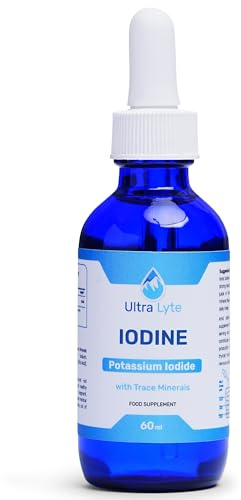 Ultra Lyte Iodine 255MCG – 59ml Iodine Supplement from Potassium Iodide – Optimal Thyroid Function, Hormone Production – Dietary Supplement for Cognitive Function, Normal Energy Levels
