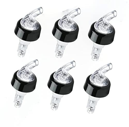 Chabrias Ltd 6 Pack 30ml Clear Measured Liquor Bottle Pourers UK Made – Quick Shot Spouts for Spirits, Wine, Cocktails, Home Bar & Kitchen Use Bar Spirit Pourer