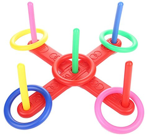 Jufjsfy Toss Game Quoits Hoopla Set Quiots Pegs Rope Kids Party