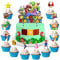 S-uper Mario Toppers, 25 Stück S-uper M-ario Geburtstag Tortendeko, Cartoons Kuchen Topper Spielzeug, Kuchen Dekoration, M-ario Cupcake Toppers Dekoration für Mädchen Junge