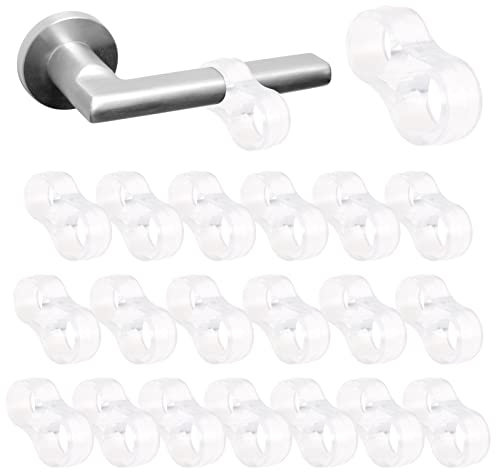 20 Pezzi Fermaporta Maniglia Trasparente, Ferma Porta Silicone Anelli Anti Protettori Maniglia, Adatto a tutti i tipi di maniglie in bagno cucina camera o ufficio, Protezione per Proteggere Mobili