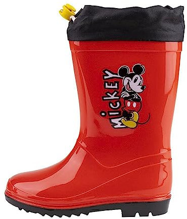 Mickey Mouse Stivali Pioggia PVC Mickey Red, Gomma, Multicolore, Taglia Unica