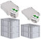 PROREGAL SuperSparSet 5x Eurobox NextGen Economy mit Scharnierdeckel & grünen Verschlüssen | Griffe geschlossen | HxBxT 22x40x60cm | 44 Liter | Eurobehälter Transportbox Transportbehälter