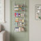 UMDONX Metal Storage Shelf 6 Tier Kitchen Rack Organiser, Multifunctional Over Door Hanging Shelving Unit for Spice Bedroom Bathroom (White Large Capacity)