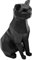 Katze Skulptur - Deko Figur Geometrisch Origami Design - Schwarz Polyresin 10x13x20cm