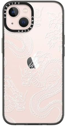CASETiFY Compact iPhone 13 Case [2X Military Grade Drop Tested / 4ft Drop Protection] - DRAGONS - Clear Black
