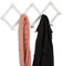 Relaxdays Wandgarderobe Holz, ausziehbare Garderobenleiste, 10 Kleiderhaken, für Jacken, Scherengarderobe faltbar, weiß