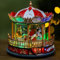 Marco Paul Weihnachtsszene, traditionelle, festliche Dorfszene, beleuchtete Weihnachtsdekoration mit mehrfarbigen LED-Lichtern, batteriebetrieben, USB-Anschluss, traditionelles Karussell