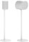ynVISION.DESIGN Fixed Height Floor Stands Compatible with Sonos Era 100, Era 300 Speakers - Surround Sound Speaker Stands with Built-In Cable Management, Sleek and Secure, 28.2 inches tall, Pair White