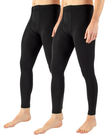 Cette Pack 1/2 Paia – Leggings Termico Uomo, Calzemaglie in Pile, Pantalone con Interno Felpato | 300 den | Nero | M/L, XL, XXL (L-XL, 2 X Nero)