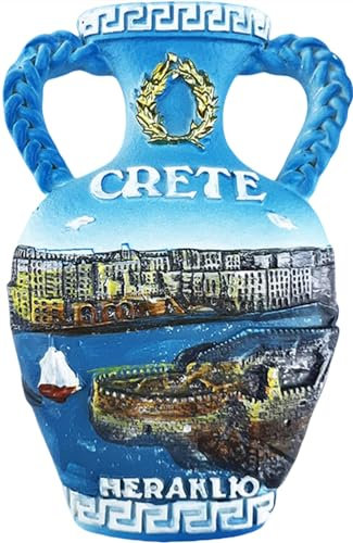 3D Heraklio Kreta Griechenland Kühlschrankmagnet Reise Souvenir Küche Kühlschrank Magnet Dekoration handbemalt Handwerk