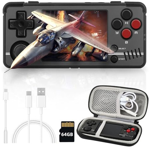 Retro Handheld Games Consoles for Miyoo A30, 2.8in IPS Screen Linux System Gaming Handheld Support Wifi and Various Game Simulator with 10000+ Games, Bag, 64G TF, 2600mAh Emulator Console