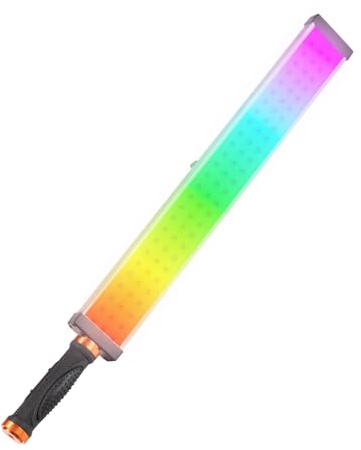Walimex pro LED Rainbow RGB Stick 18W Set - bestehend aus Rainbow LED RGB Stick, Handgriff, Netzteil, Transport- und Aufbewahrungstasche, Ladegerät und 2 Akkus