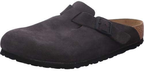 Birkenstock Boston Suede Leather Velvet Grey Normale Weite Gr. 42