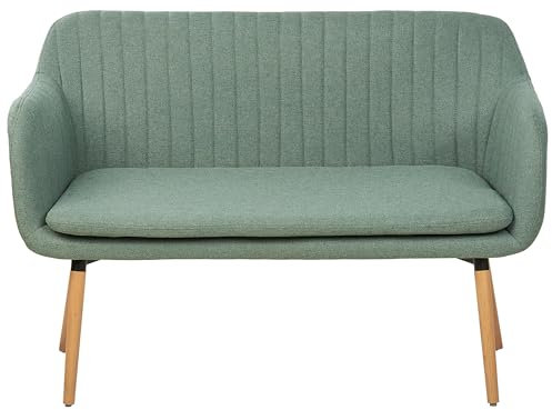 Beliani Modernes 2-Sitzer Küchensofa Stoff grün mit Holzbeinen Taby