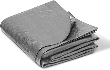 A-TEX® Abdeckplane 90g/m² (Grau, 6 x 8 m)| Verschiedene Stärken, Größen und Farben wählbar | Plane mit Ösen | Gewebeplane Gartenplane Holzplane Schutzplane | wasserdicht | reißfest | UV-stabilisiert