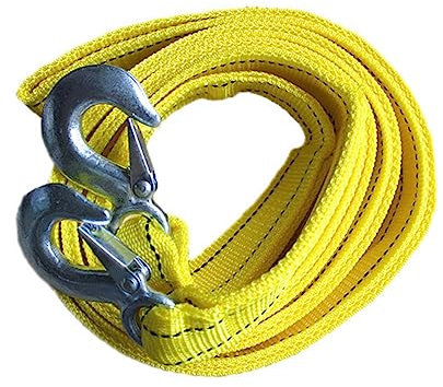 iplusmile Corde De Traction avec Crochets pour Voiture Ou Remorque Câble De Treuil Robuste pour Extraction Charges Lourdes 4 Mètres 5 Tonnes Double Couche Épaissie
