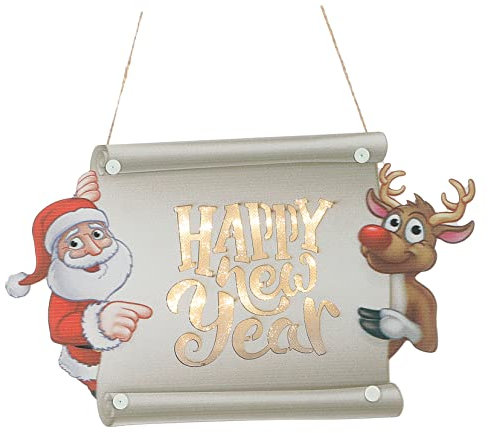 Yardenfun Weihnachtsdeko Schild Mit -lichtern Hängendes Türschild Für Haustür Festliche Außen Und Innendekoration Für Weihnachten Und Neujahr