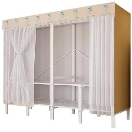 KLJUddGY Armario Armario de Moda, Armario de Hierro y Metal, Ahorra Espacio, Armario portátil para Colgar en el Dormitorio, Armario de Ropa fácil de Montar ordenado