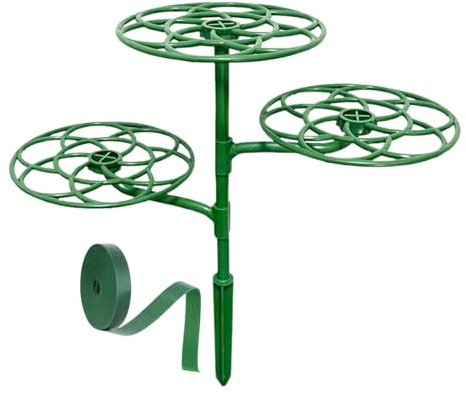 Baumspitzenhalterung | Flache, grüne Stützstange, Baumbasis, Kerzenhalter, Stabilisatorhalterung, 3-lagig, verstellbar, für Baumspitze