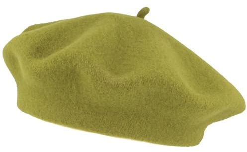 Breiter Damen Baskenmütze Damenmütze Wollmütze - One Size - Barret aus 100% Wolle