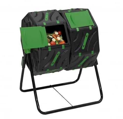 IDMarket – Bandeja de compostaje giratoria doble bandeja 140 L