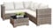 AOUXIN 5 Seater Rattan Garden Furniture Set, Rattan Corner Sofa Set Patio Sofa with Glass Table (Beige)