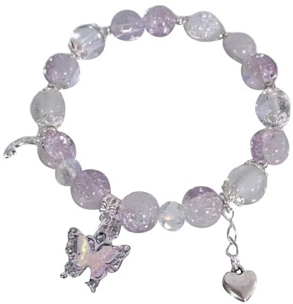 Couawaticy Heilung Kristalle Link Armband Lager natürliche Edelsteine Armband Perlen elastische Geschenke 925 Mode Geburtstagsgeschenke verstellbare Freundschaft Armbänder für Mütter, One Größe, van