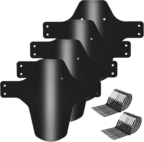 Set di 2 Parafanghi per Bicicletta MTB, Compatibili con Ruote da 24, 26, 27.5, 29, in Fibra di Carbonio, Ultra Leggeri e Flessibili, con Sistema di Fissaggio Stabile