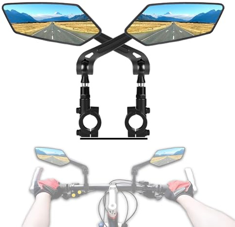 Ruimooto Fahrradspiegel Set Links & Rechts - Einklappbar & 360° Drehbar für Sicherheit | Universeller Lenkerspiegel mit verzerrungsfreier Sicht für Fahrrad, E-Bike, Trekkingrad​
