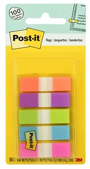 Post-it Index Haftstreifen, Mini, Verschiedene Neonfarben, 11.9 mm x 43.2 mm, 100 Haftstreifen - Für Dokumente und Wichtige Informationen