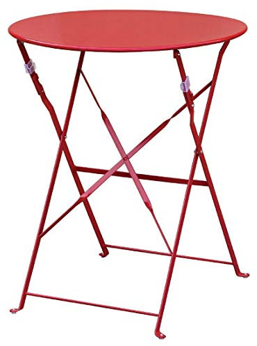 Bolero runder klappbarer Terrassentisch Stahl rot 60cm