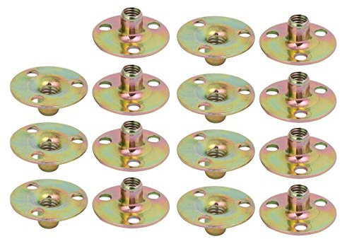 sourcing map 15 Stück M6x25x1,2mm 3-Loch T-Mutter Kohlenstoffstahl T-Mutter Montage Hardware Fitting Fastener durch Loch Flansch Einsatz Innengewinde