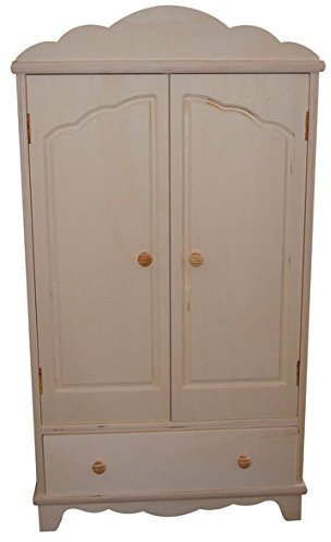 Kleiderschrank Puppen. Aus Pappel, in ecru für Dekorieren.