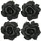 La Homein Sanrich 4pcs/Pack Fabric Rose Hair Flowers Clips Mexican Hair Flowers Hairpin Brooch Headpieces, Black, 4 Count (Pack of 1)