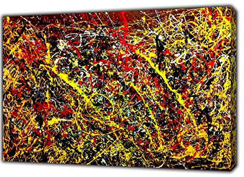 ARTSPRINTS The DRIP Gemälde von Jackson Pollock, Bild auf gerahmter Leinwand, Wandkunst, 76,2 x 50,8 cm, 38 mm Tiefe