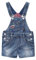 KIDSCOOL SPACE Salopette di Jeans per Neonata, Shortall in Denim Strappato,Blu,6-7 Anni