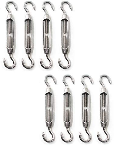 Flomore M5 Spannschloss 304 Edelstahl, 8 Stück, Silber, Sicherheitsschloss, Spannschloss, Drahtseilspannung