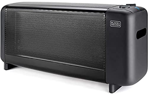 Black+Decker BXMRA1500E – Radiador de mica 1500W. 2 temperaturas. Termostato ajustable. Autoapagado. Portátil. Compacto.