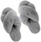 dressfan Ciabatte Donna Pantofole Sandali Punta Aperta da Casa Piatto Tenere Caldo Peluche Pelliccia Antiscivolo Soffice Suola di Gomma per Interno e Esterno,Grigio,36-37