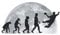 Handball Notizbuch: Handballer Evolution Mond Handball Geschenk / 6x9 Zoll / 120 karierte Seiten Seiten