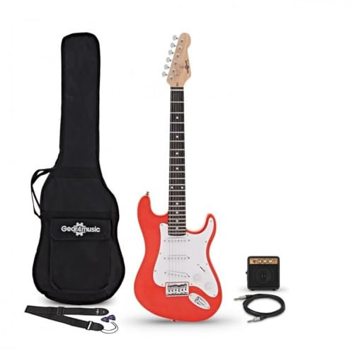3/4 chitarra elettrica LA MiniPacchetto con Amplificatore rosso