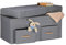 Relaxdays Sitzbank mit Stauraum, 2 Schubfächer, Flur, Wohn- & Schlafzimmer, HBT: 40x80x40 cm, Faltbare Banktruhe, grau