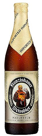 Franziskaner Hefe-Weissbier Naturtrüb Cerveza, Pack de 20 Botellines de 50 cl, Con Ingredientes Naturales, Sabor Delicado y Refrescante, 5% Volumen de Alcohol