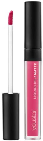 youstar LIQUIDLIPS/MATTE Fluid Lipgloss - Mattierender Flüssig-Lipgloss, langanhaltende Farbe, samtiges Finish, hochpigmentiert, nicht austrocknend, für matte Lippen-Looks, Farbe:05 - Coral Pink