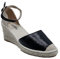 Espadrilles femme à Talon compensé - Sandales été en toile et corde à bride cheville
