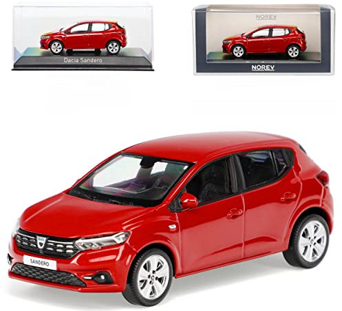 Norev Dacia Sandero 3 DJF Fusion Rot 3. Generation Ab 2021 1/43 Modell Auto mit individiuellem Wunschkennzeichen