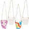 Baker Ross FC807 Garden Ceramic Hanging Flowerpots - Pack of 4, Craft Kits for Kids, Plant Pot Painting, Ceramics Crafts